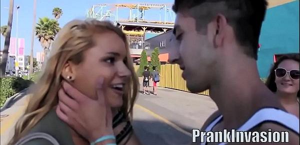  Kissing prank compilation that gone sexual easy to get girls on L.A. HD